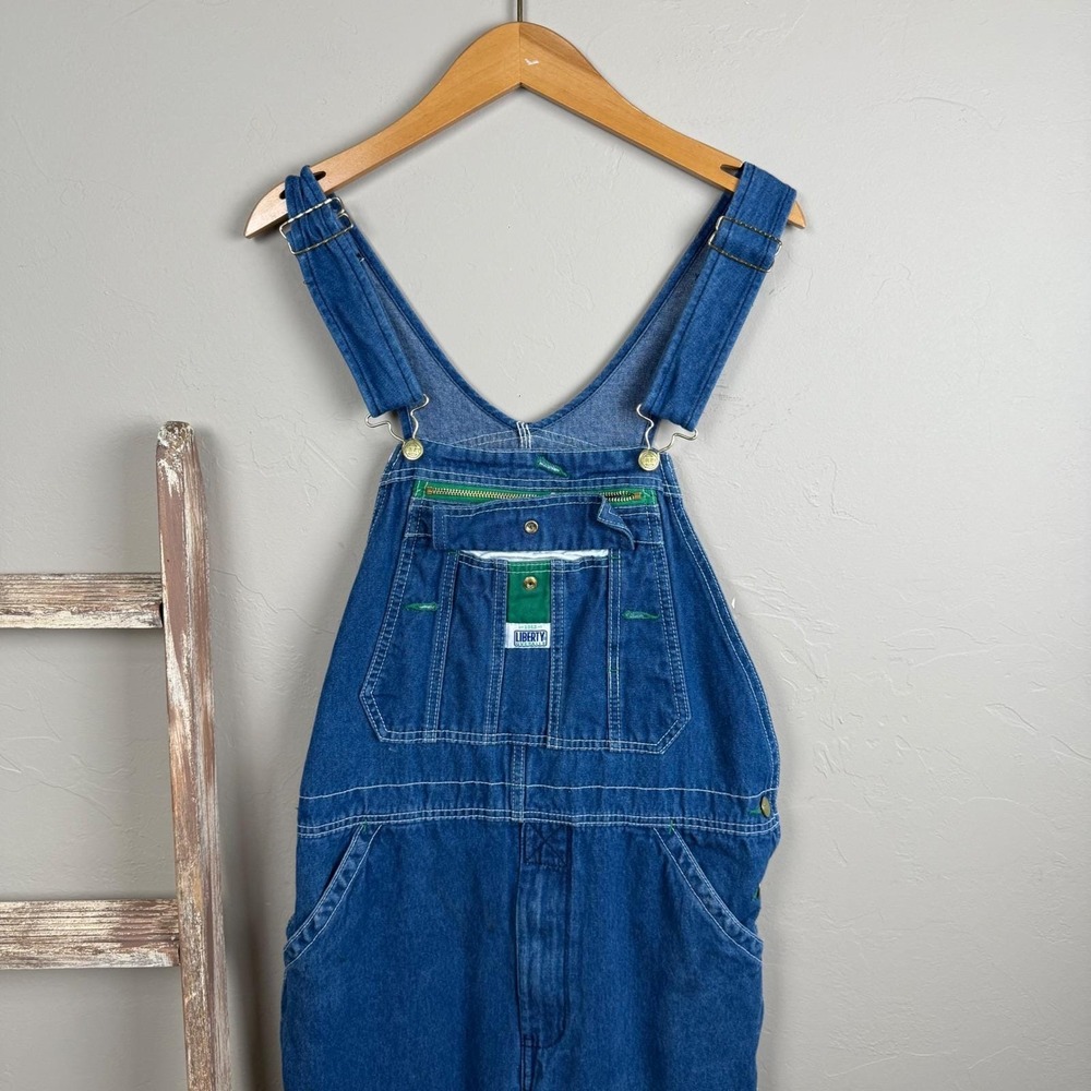 Vintage Key Blue‎ Denim Workwear Overalls size 35x28